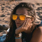 Lunettes en bois - Bambou Ambre Orange