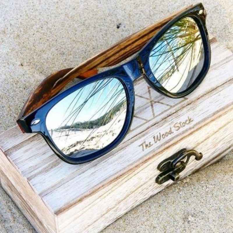 Lunettes de Soleil en Bois - Wayfarer Zebra Gris