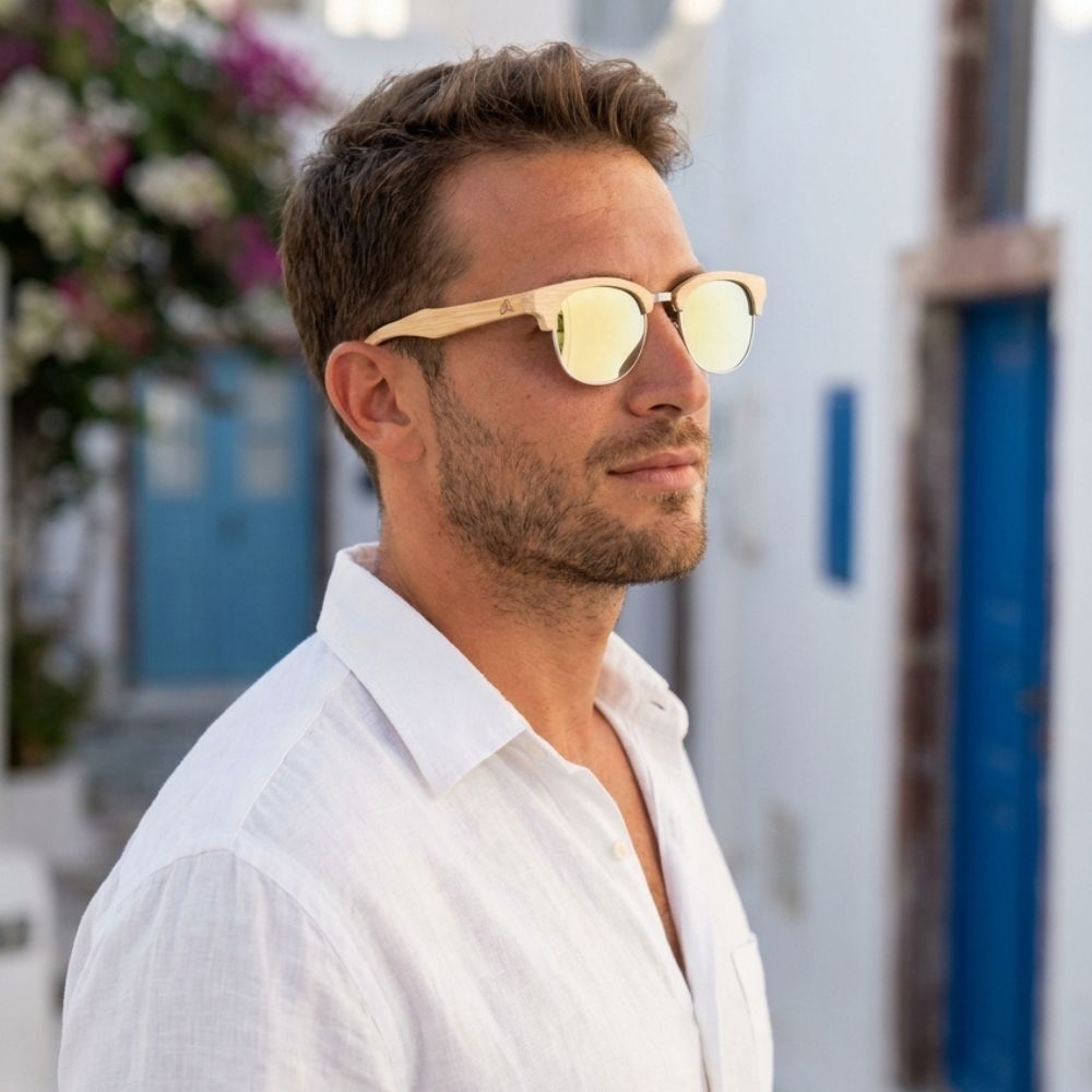 Lunettes de soleil bois Clubmaster - Sun