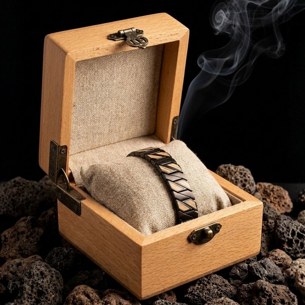 Ecrin en bois du bracelet homme Faron Noir Erable - coffret cadeau The Wood Stock