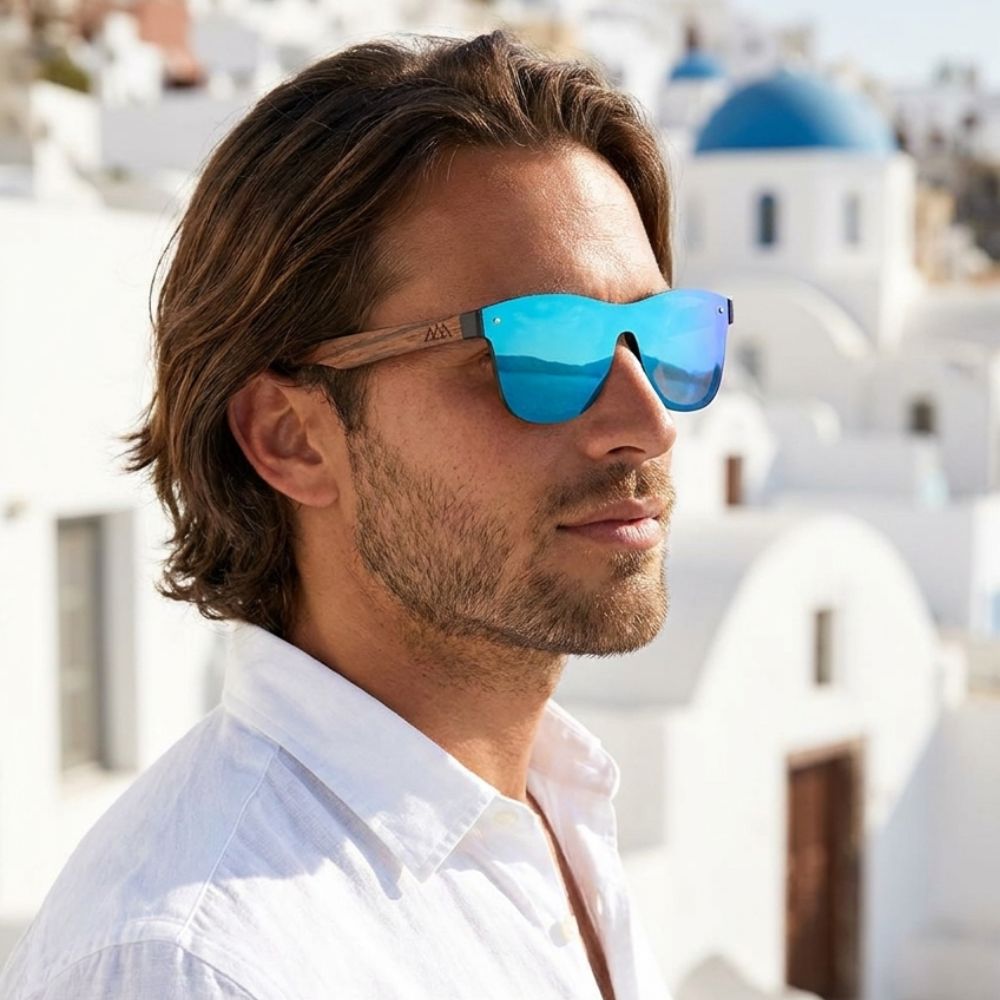 Lunette de Soleil Homme Bois - Wayfarer Full Bleu