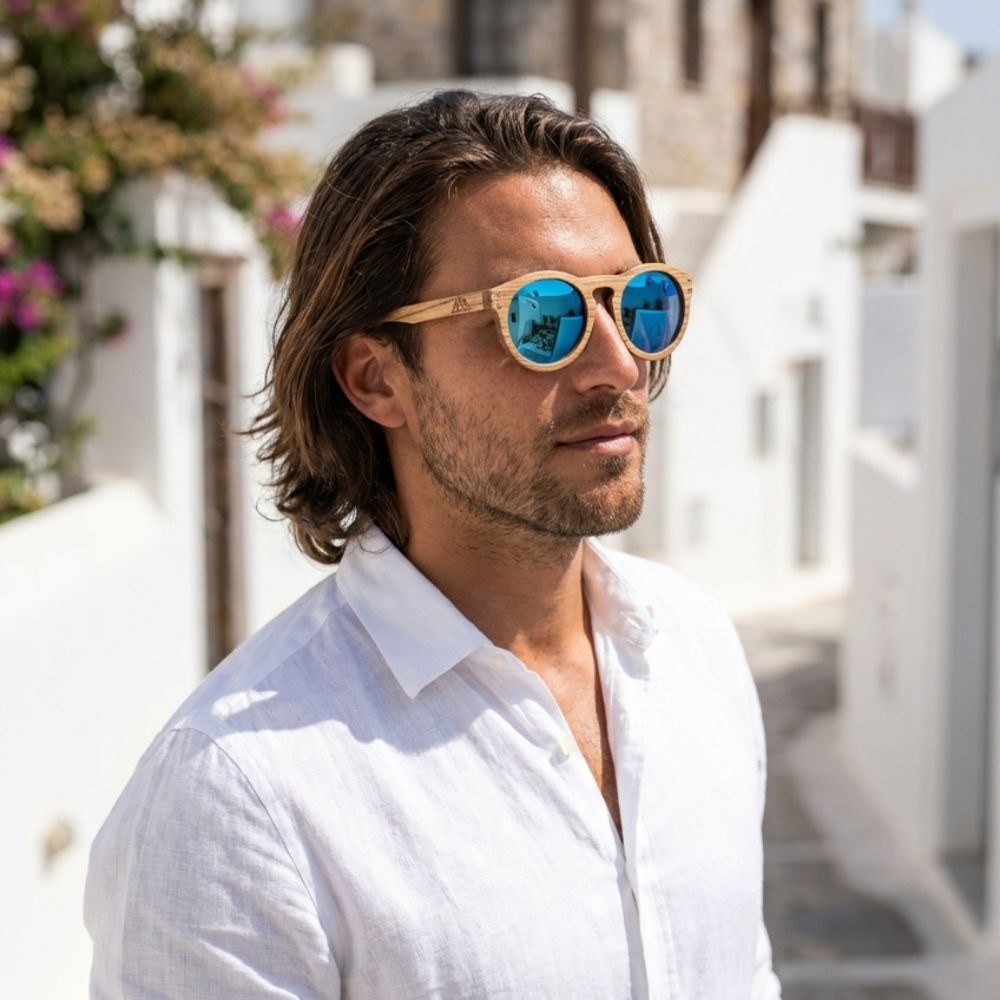 Lunette Bois Homme - Falcon Bleu