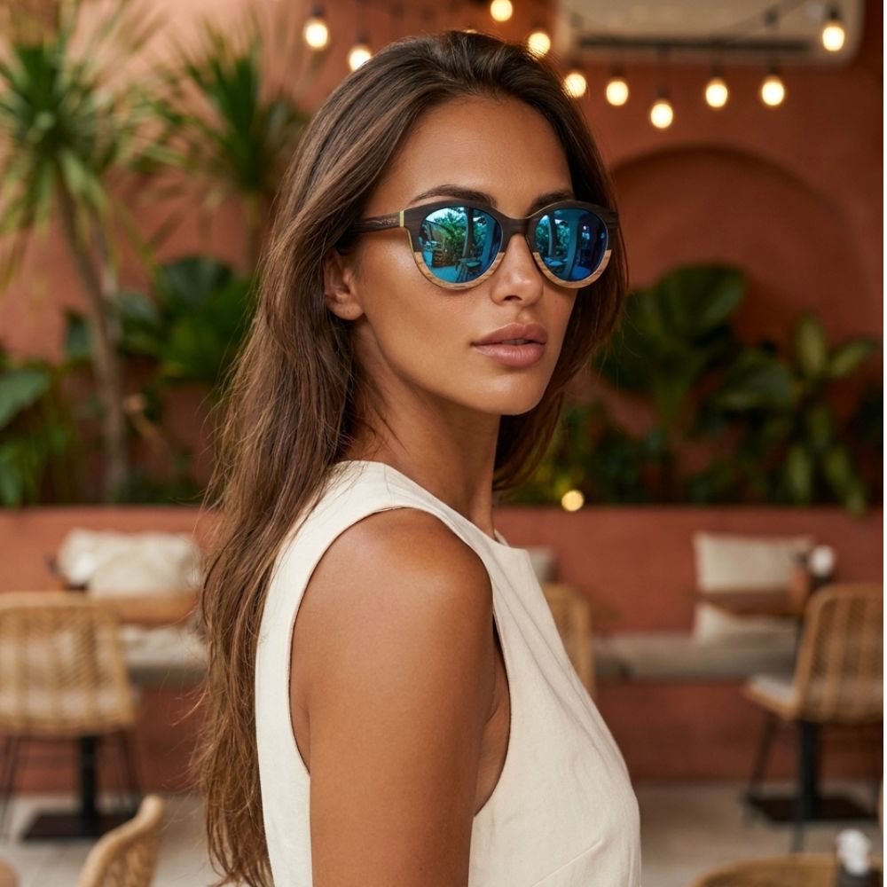 Lunettes en Bois Femme - Riviera Bleu