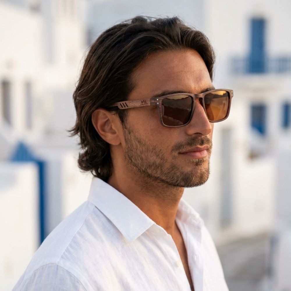 Lunettes de soleil en bois - Surf Brun