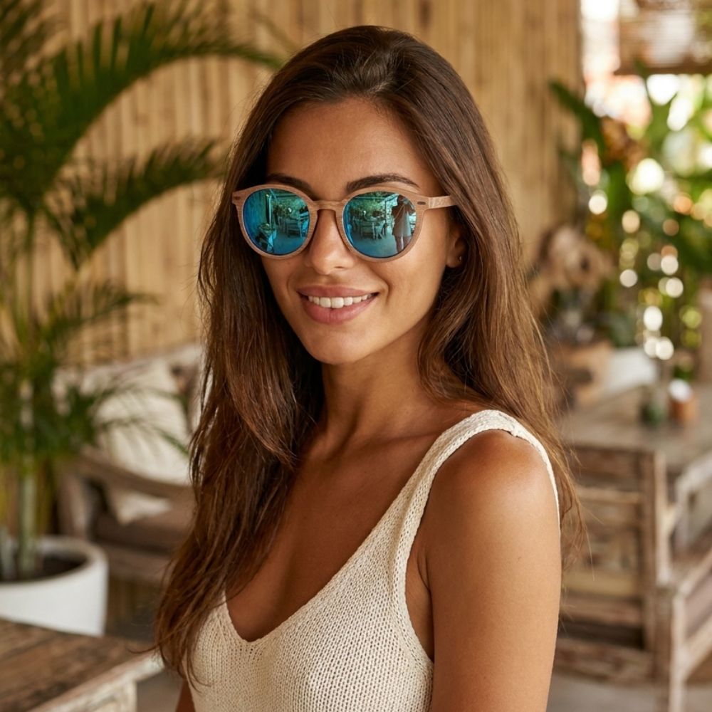 Lunette bois - Vintage Noyer Bleu