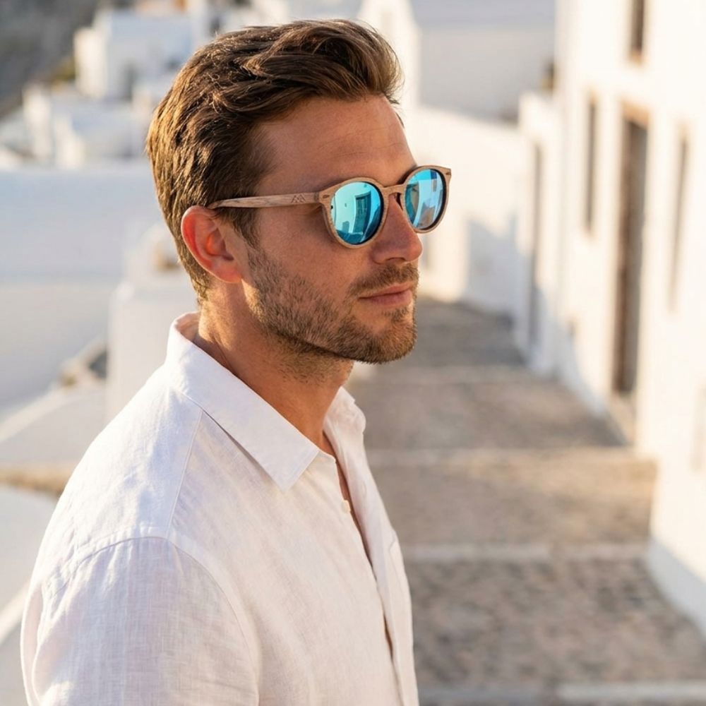 Lunette bois - Vintage Noyer Bleu