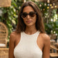 Lunettes en Bois Femme - Riviera Brun