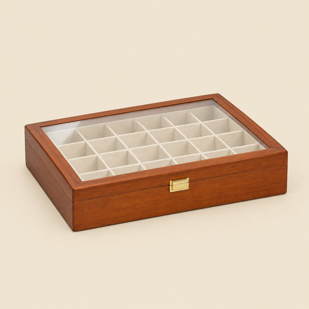 Boîte à Bijoux en Bois 24 Compartiments - Noria, fermée