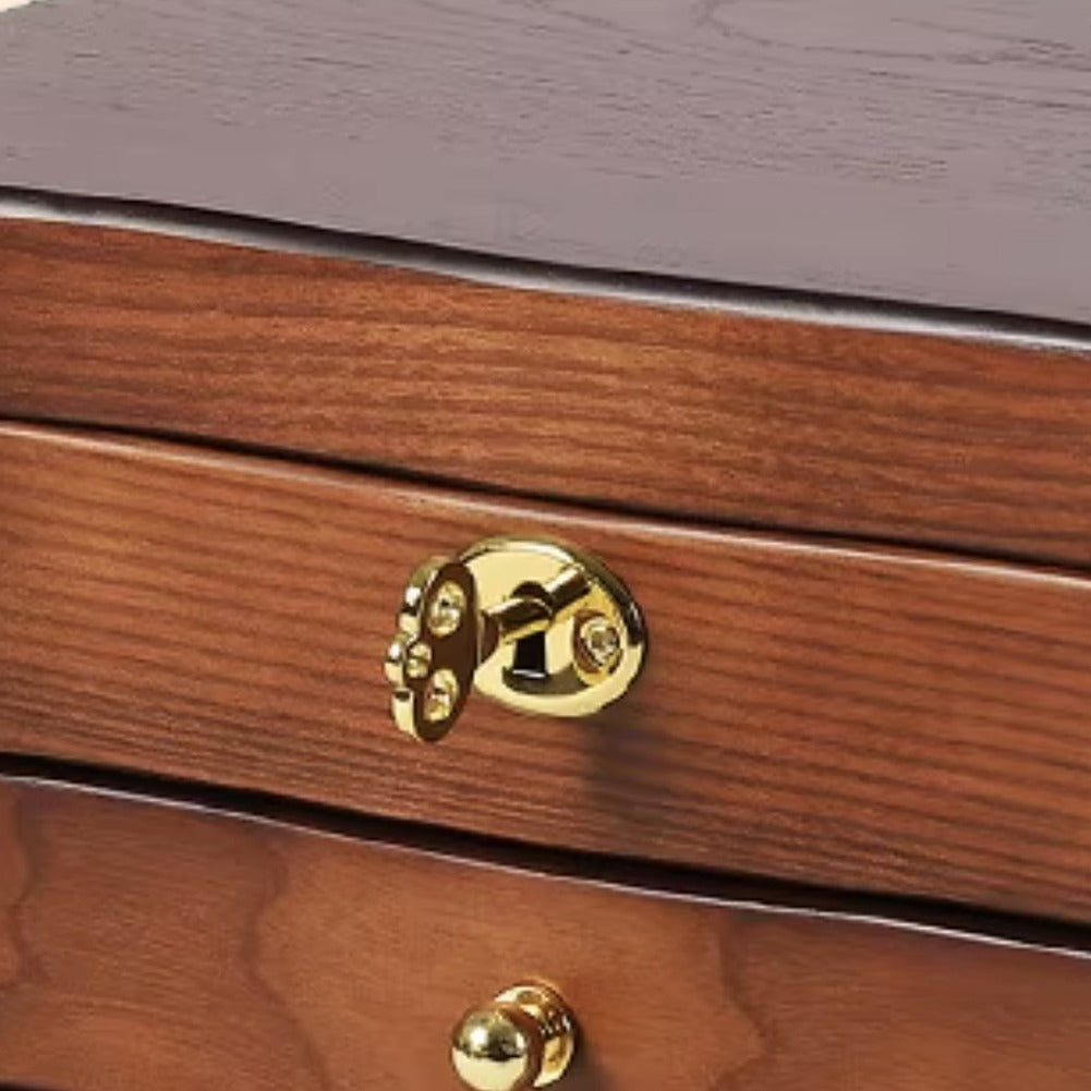 Boîte à Bijoux en Bois avec Tiroirs et Miroir - Miralis, serrure et clé