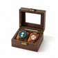Boîte à Montre de Voyage en Cuir et Bois 2 Montres - Corium, garnie
