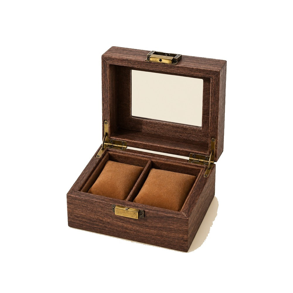 Boîte à Montre de Voyage en Cuir et Bois 2 Montres - Corium
