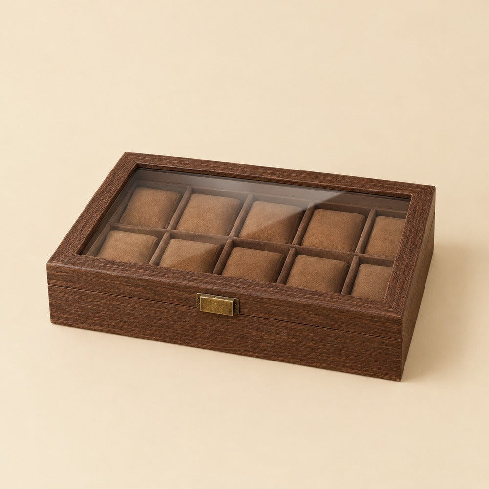 Boîte à Montres en Bois de Noyer 10 Montres - Tornal, fermée