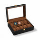 Boîte à Montres en Bois d'Ébène 10 Montres - Noctis, garnie