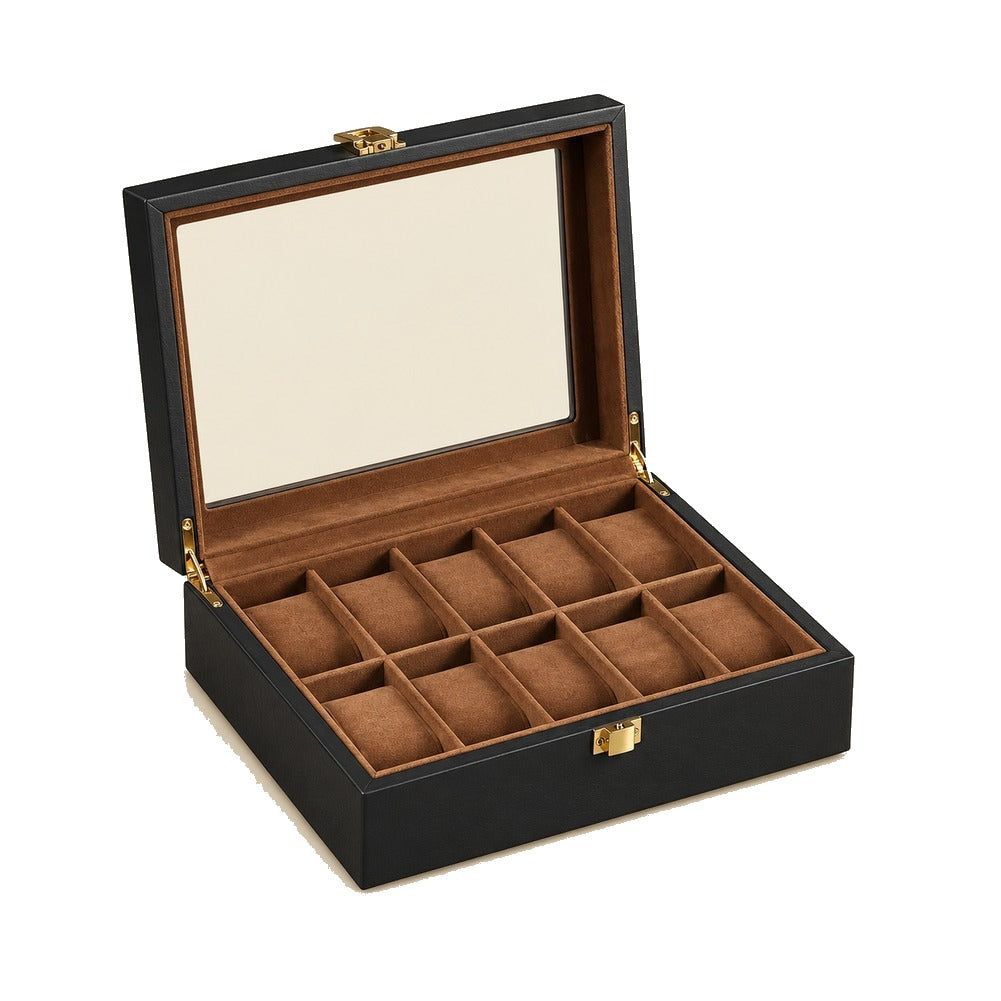Boîte à Montres en Bois d'Ébène 10 Montres - Noctis