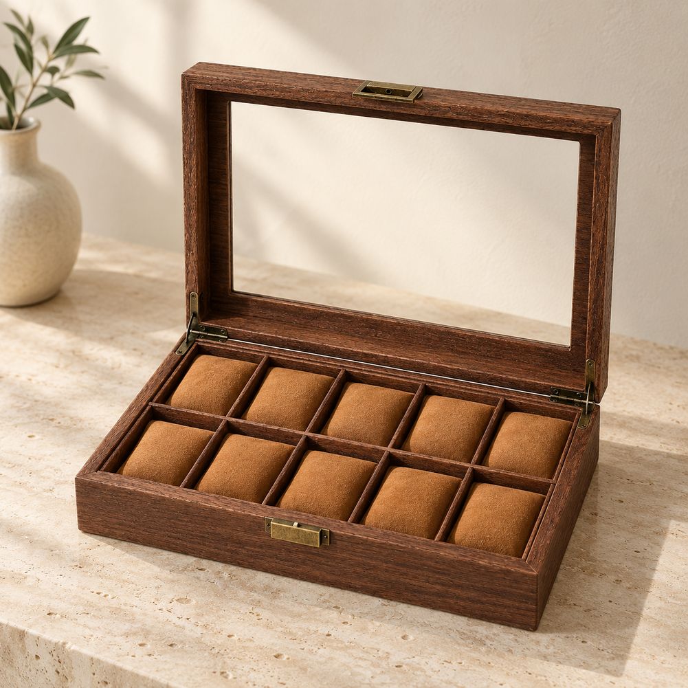 Boîte à Montres en Cuir et Bois 10 Montres - Corium, en ambiance