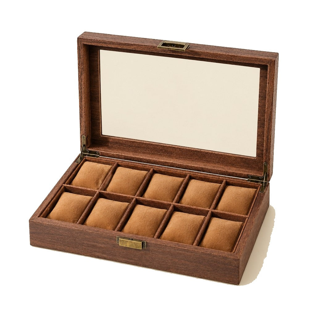 Boîte à Montres en Cuir et Bois 10 Montres - Corium