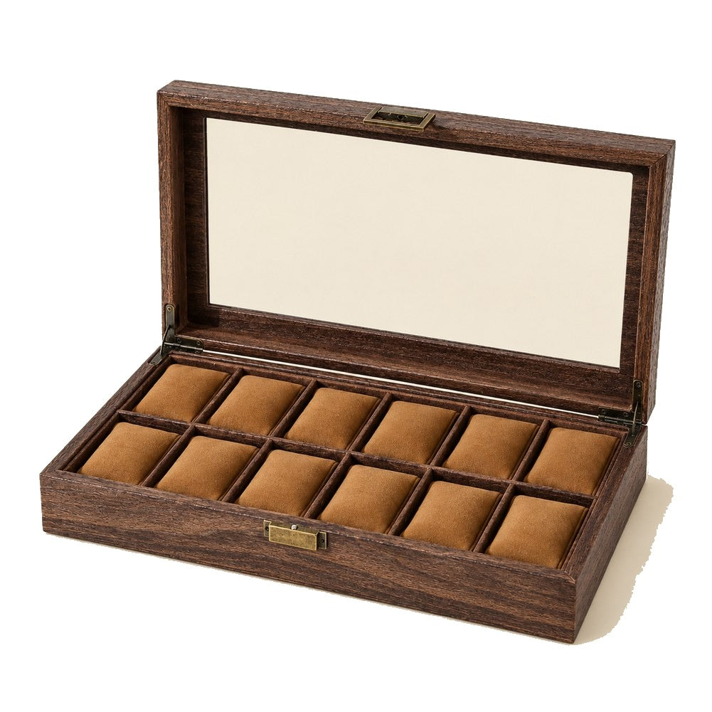Boîte à Montres en Cuir et Bois 12 Montres - Corium