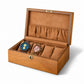 Boîte à Montres et Lunettes en Bois de Chêne 5 Montres - Vintor, garnie