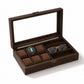 Boîte à Montres et Lunettes en Bois de Noyer 6 Montres - Tornal, garnie