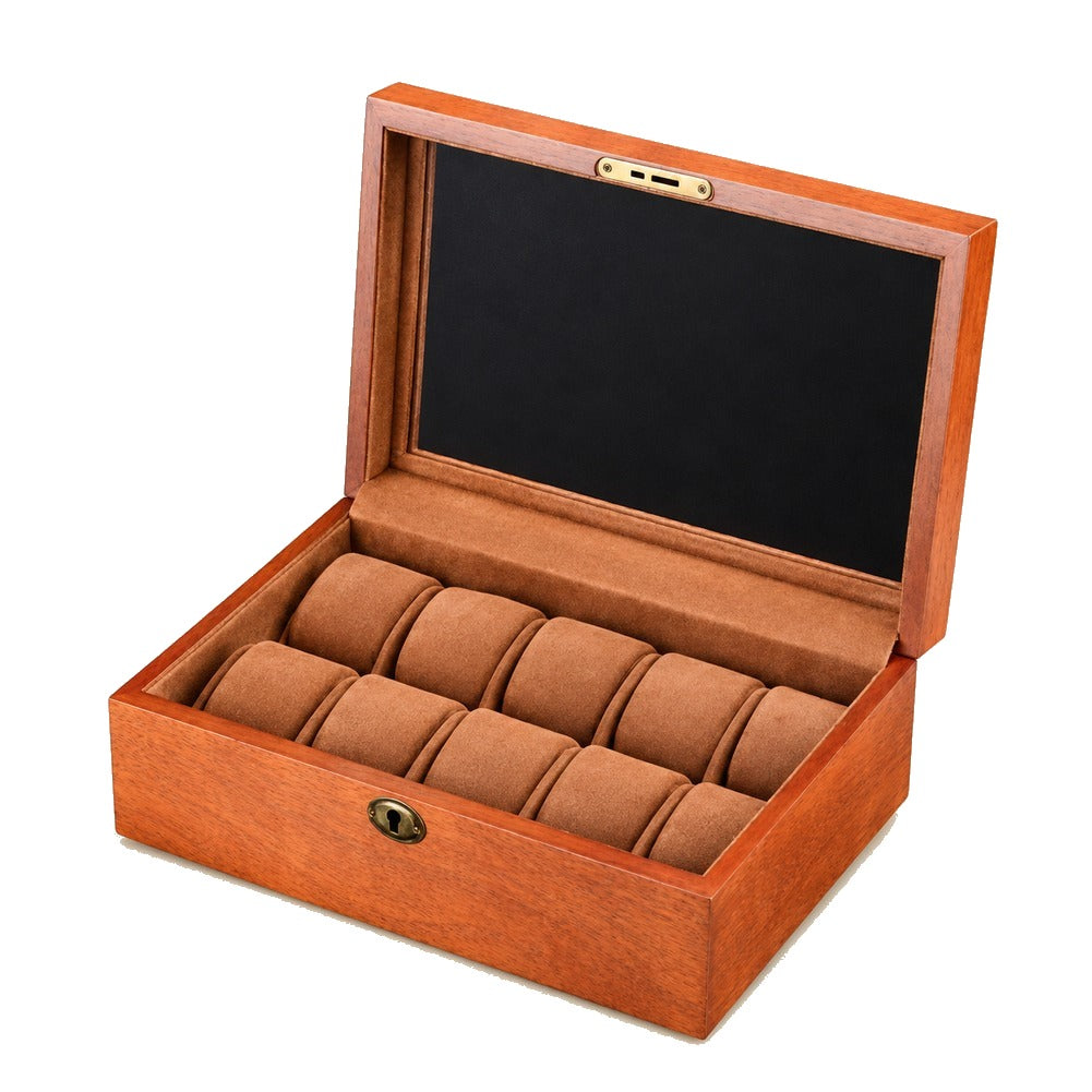 Boîte à Montres Vitrée en Bois de Chêne 10 Montres - Vintor