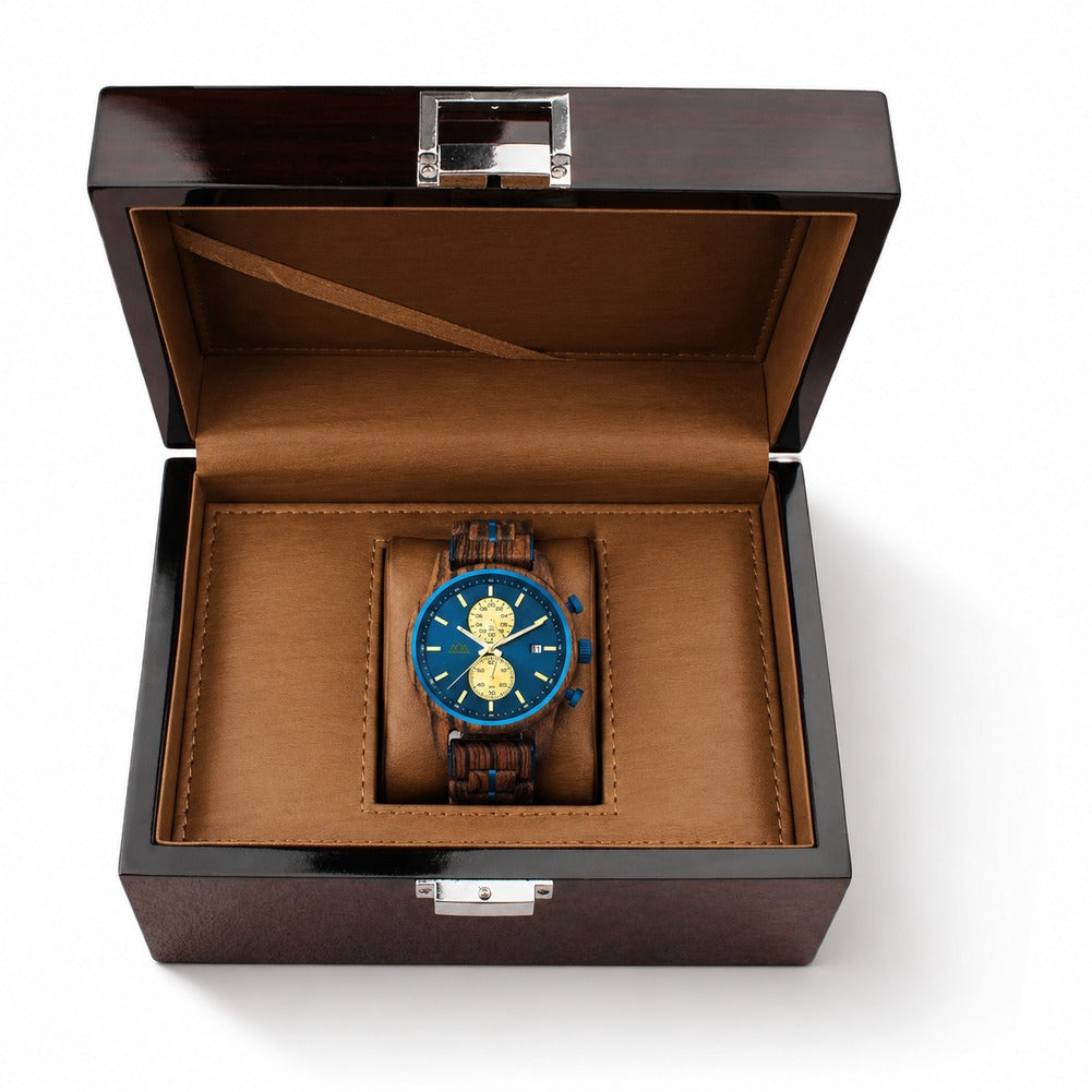 Boîte pour Une Montre en Bois d'Ébène - Unéo, garnie