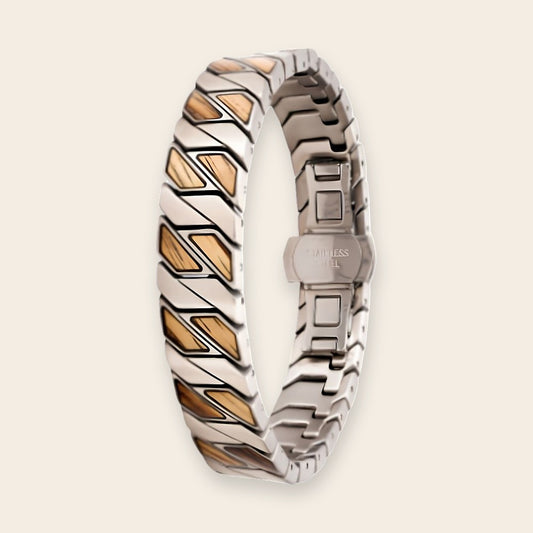 Bracelet homme bois et acier Faron Brossé Érable – The Wood Stock