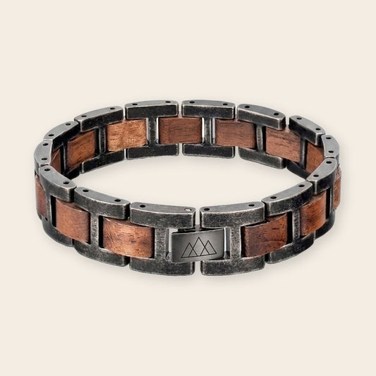 Bracelet homme bois et acier Kestrel Gunshot Noyer – The Wood Stock