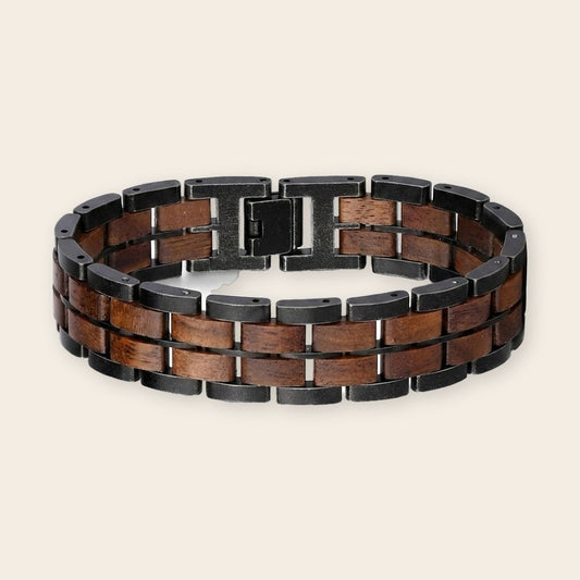 Bracelet homme bois et acier Sequoia Noir Noyer – The Wood Stock