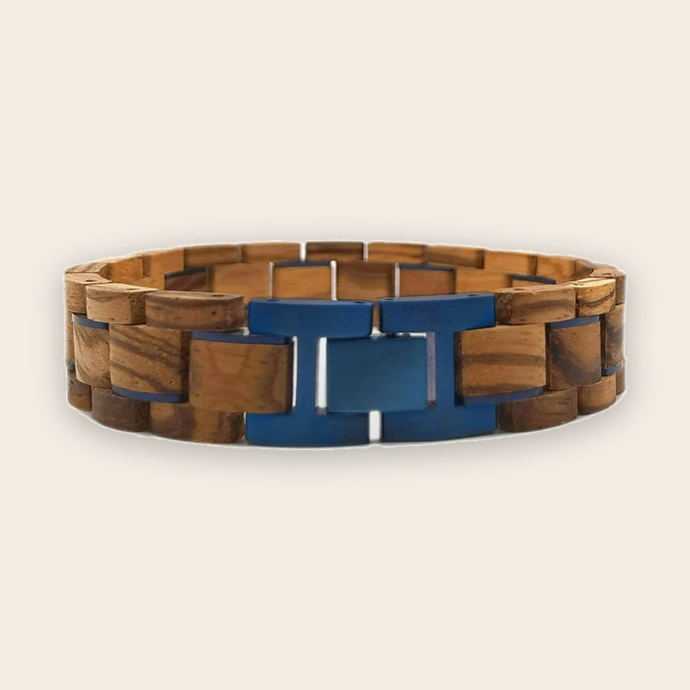Bracelet homme bois Roots Blue – The Wood Stock