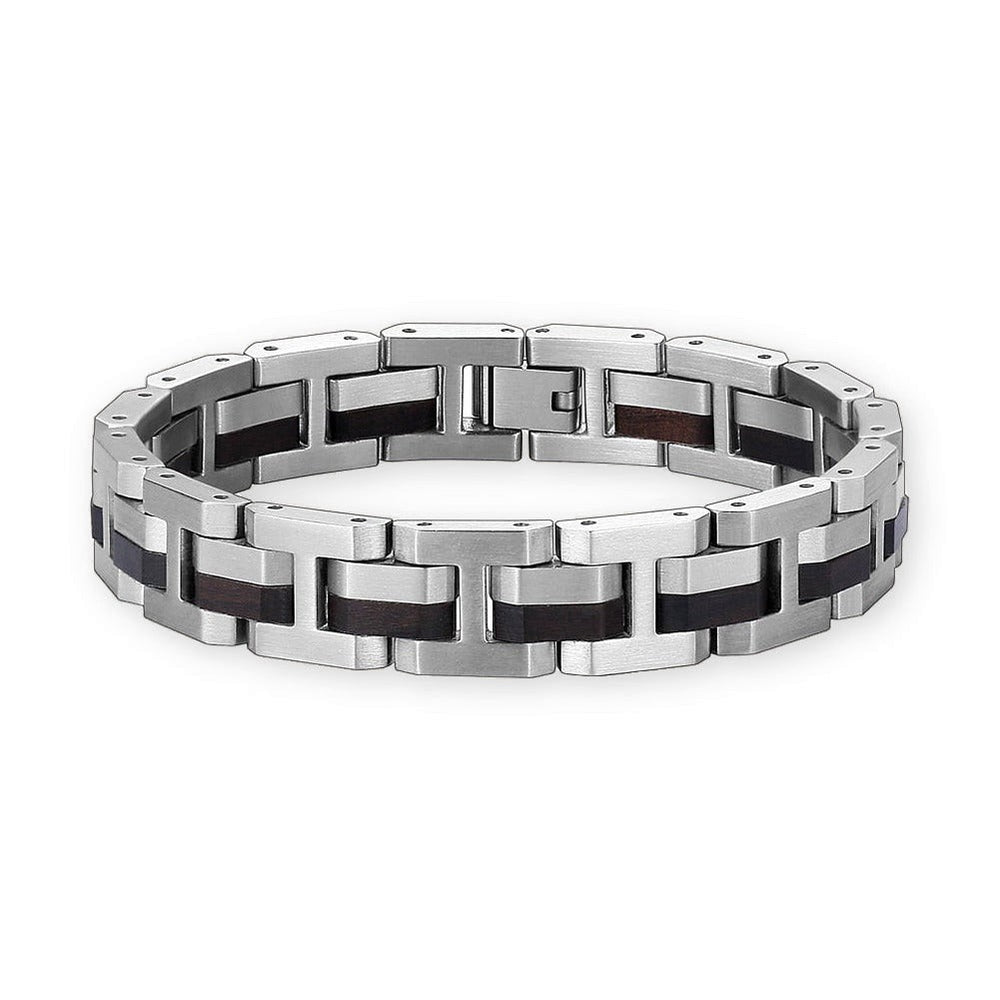 Bracelet Homme Bois - Steel Black