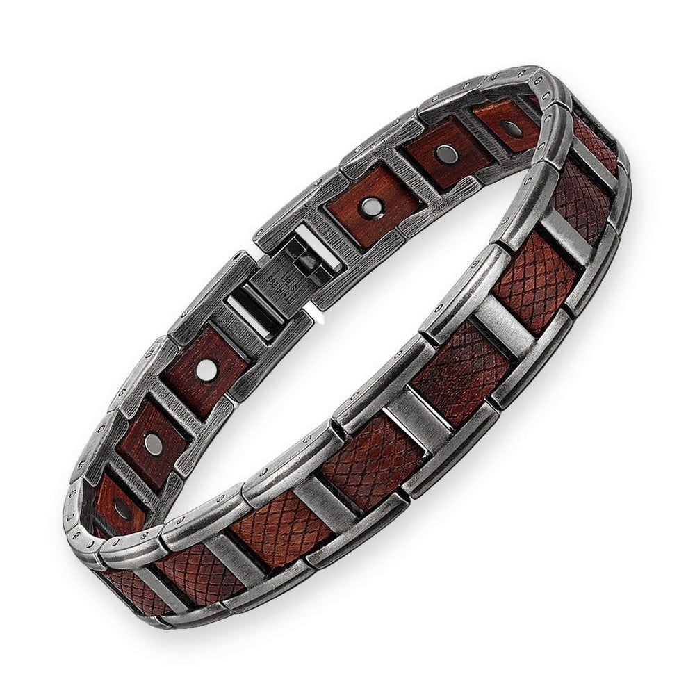 Bracelet magnetique bois - Crossed Acajou