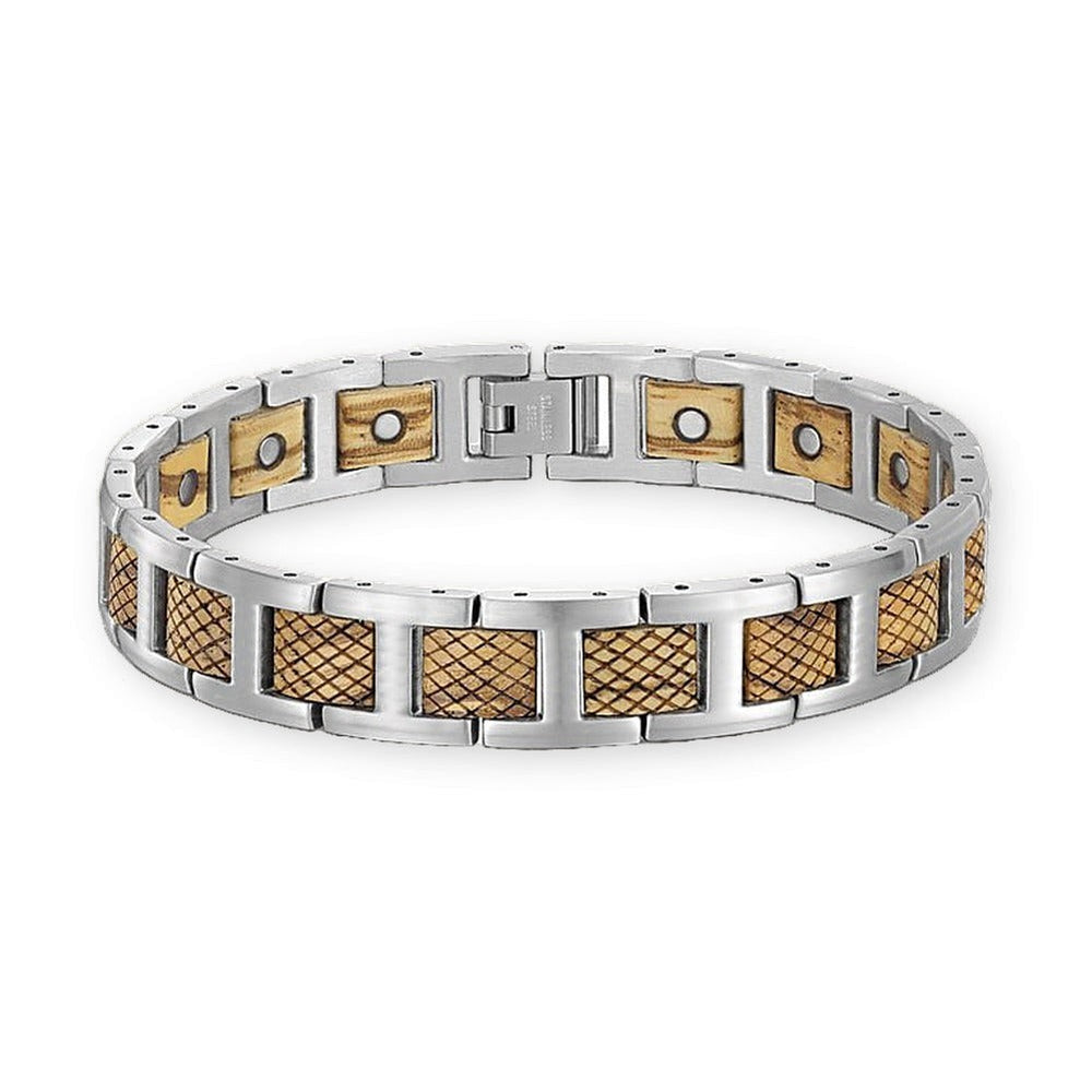 Bracelet magnetique bois - Crossed Olivier