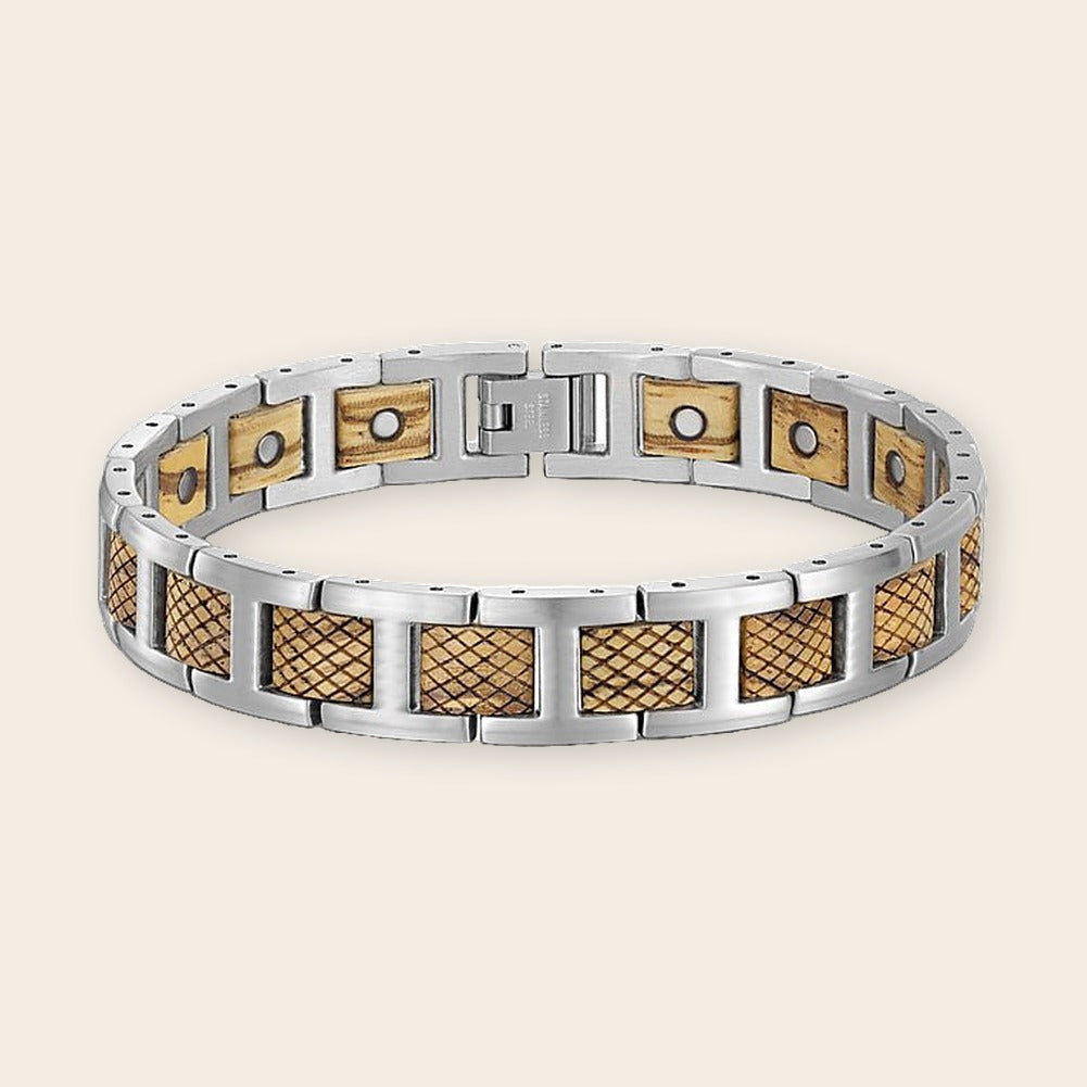 Bracelet magnétique bois Crossed Olivier – The Wood Stock
