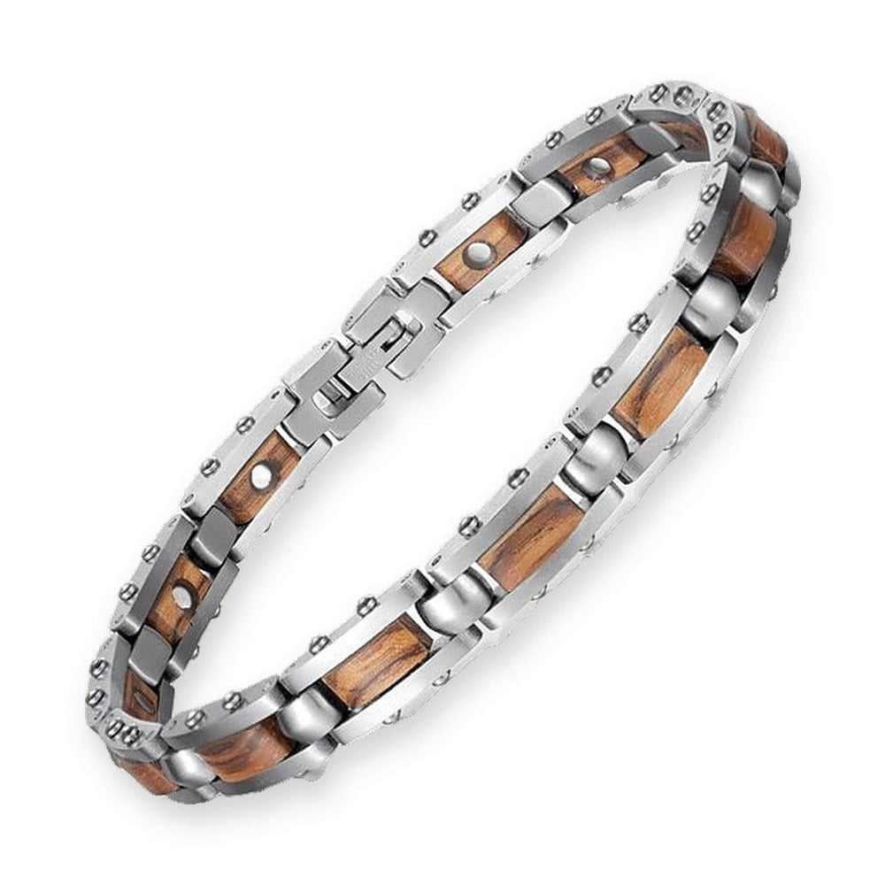 Bracelet magnetique bois - Slim Zebra