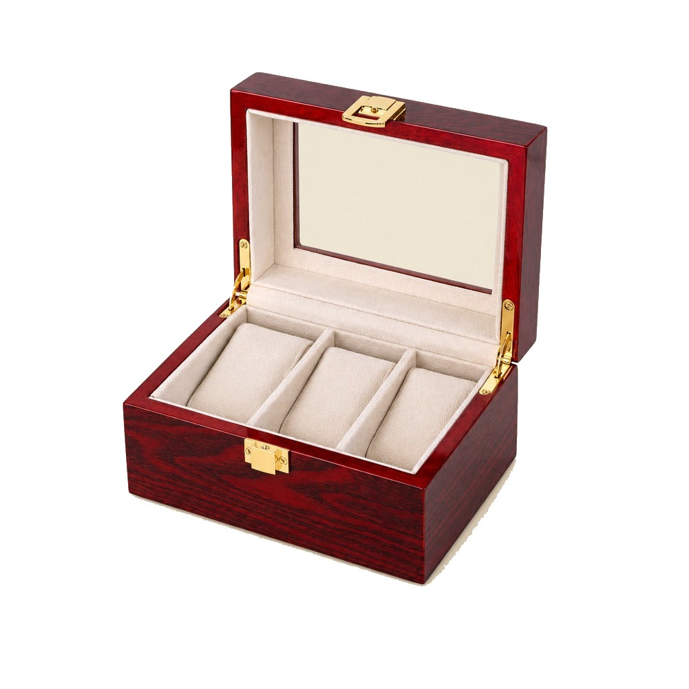 Coffret Montre Homme en Bois d'Acajou 3 Montres - Verrio