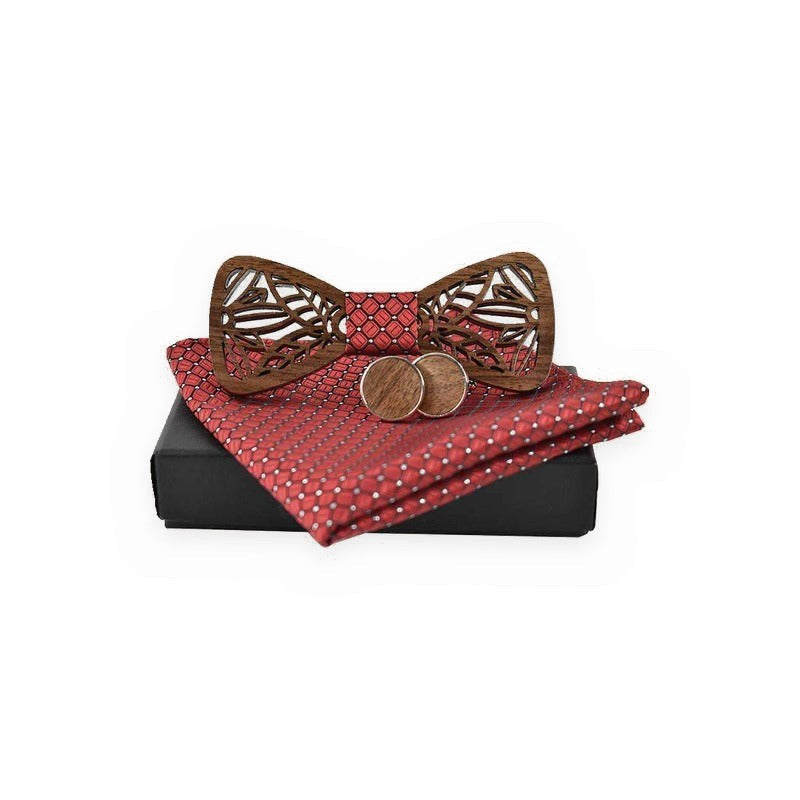 Coffret Noeud Papillon Bois Mariage - Corn
