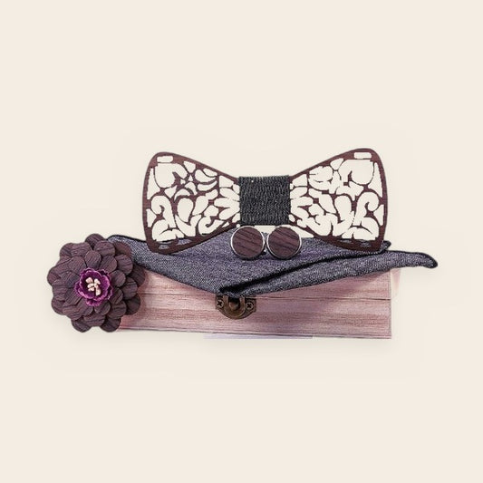 Coffret noeud papillon bois mariage Love – The Wood Stock