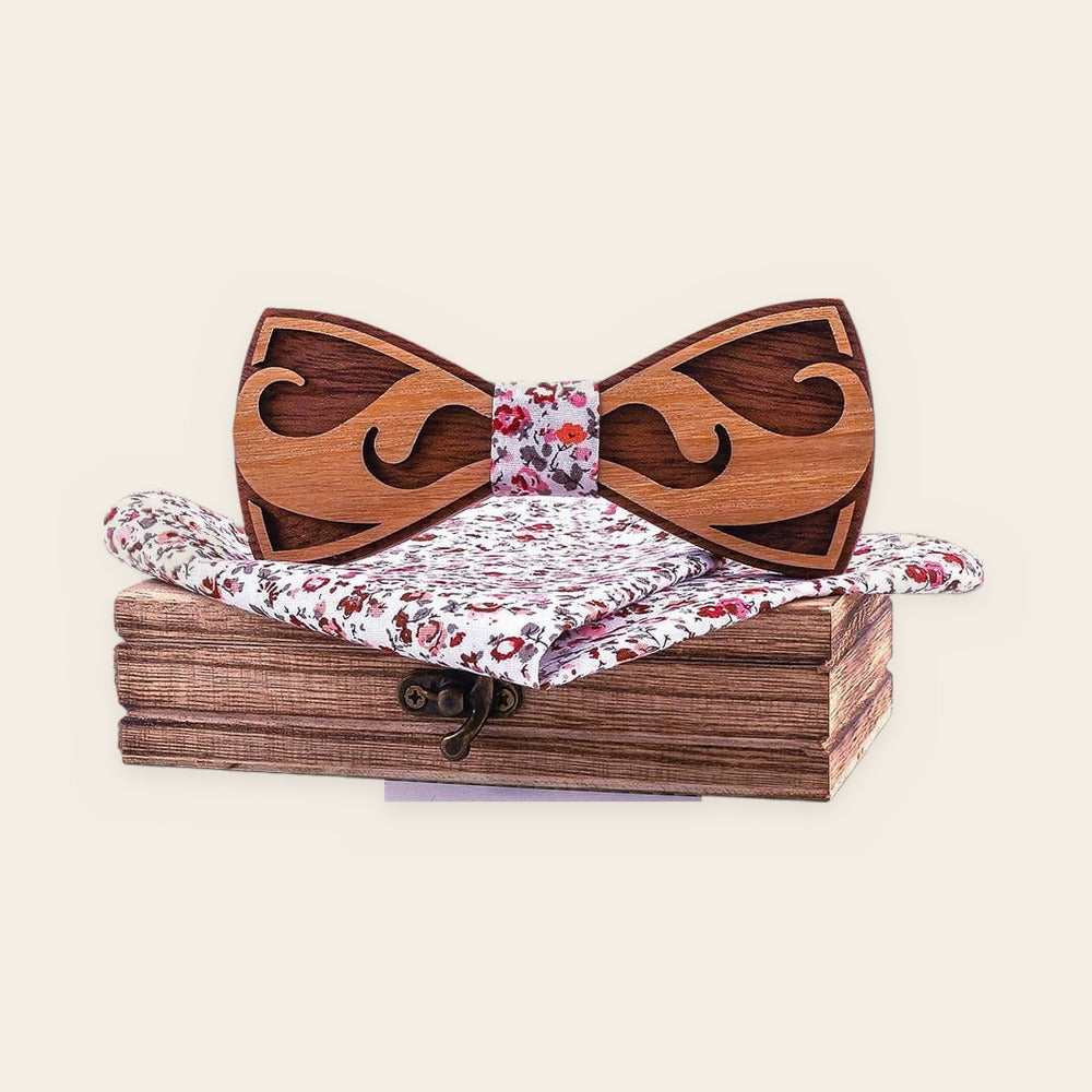 Coffret noeud papillon bois mariage Moustache – The Wood Stock