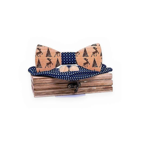 Coffret Noeud Papillon Bois - Noël