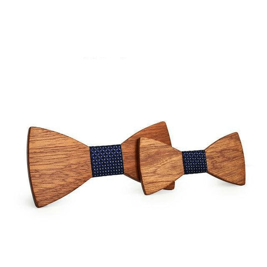 Pack Noeuds Papillon en Bois Adulte & Enfant - Motifs - The Wood Stock