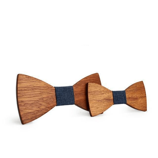 Pack Noeuds Papillon en Bois Adulte & Enfant - Motifs - The Wood Stock