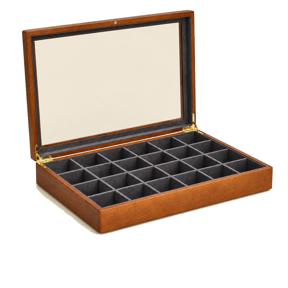 Grande Boîte à Bijoux en Bois Gris 24 Compartiments - Noria