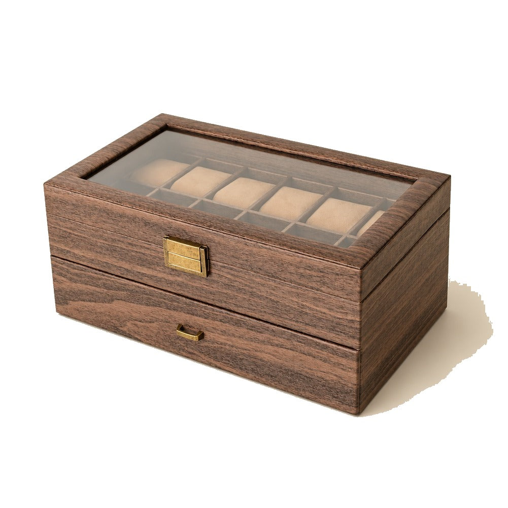 Grande Boîte à Montres en Bois de Noyer 24 Montres - Baltus