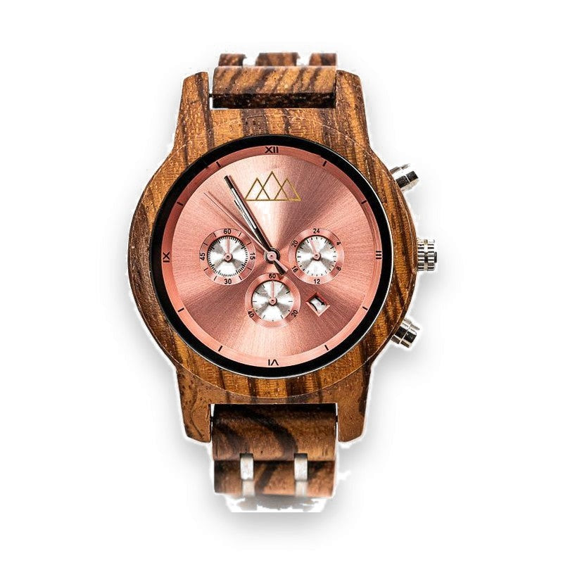 Grosse Montre Femme en Bois - Outdoor Zebra