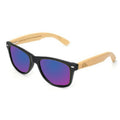 Lunettes en Bois Wayfarer - Noir Bleu