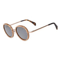 Lunettes en Bois Ronde - Retro Vintage Zebra Gris sombre