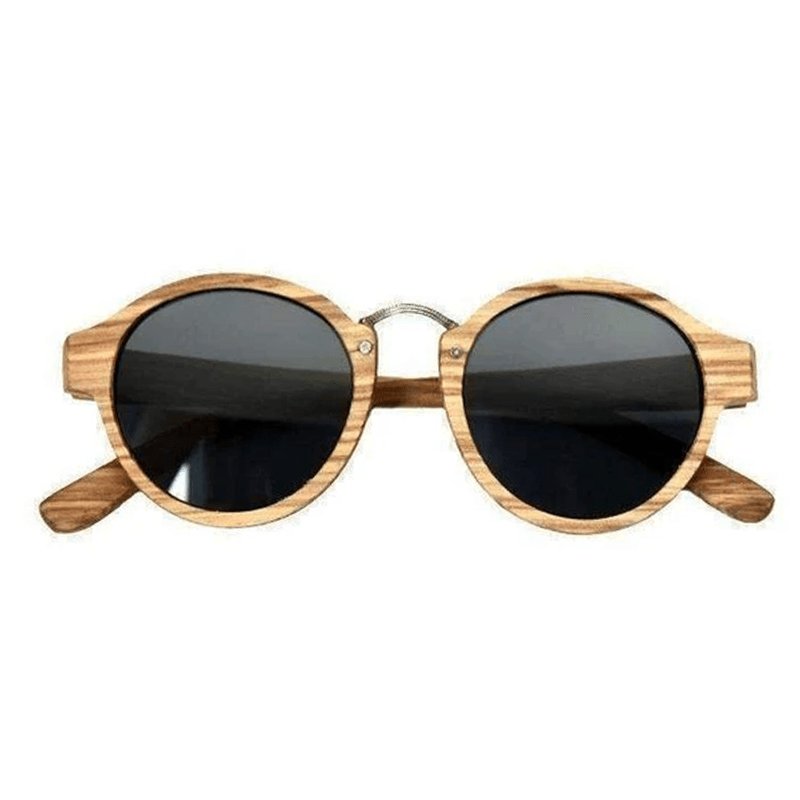 Lunette Soleil en Bois - Retro Zebra Luxe Noir - The Wood Stock