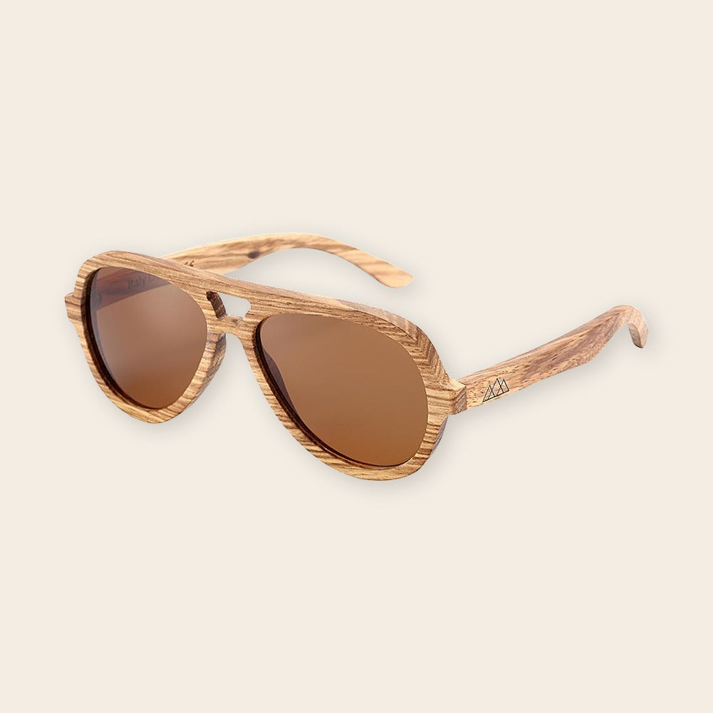 Lunettes en bois aviateur Brun – The Wood Stock