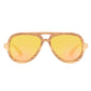Lunettes en bois aviateur Orange, vue 2 sur fond blanc