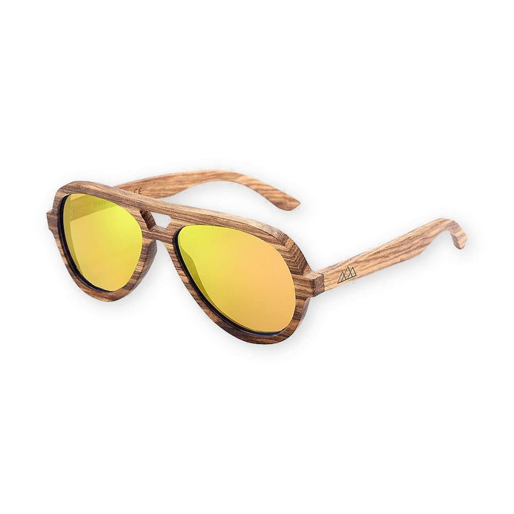 Lunettes en Bois Aviateur - Orange
